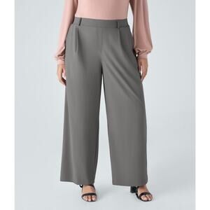 Halara Flex High Waisted Pocket Straight Leg Pants Size Medium NWT Pleated